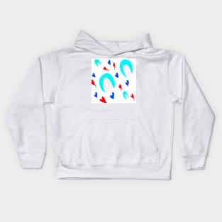 blue red rainbow shape background design Kids Hoodie